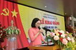 Cô giáo Nguyễn Thị Thu Thơm - Phó Hiệu Trưởng Nhà trường đọc thư của Chủ tịch nước